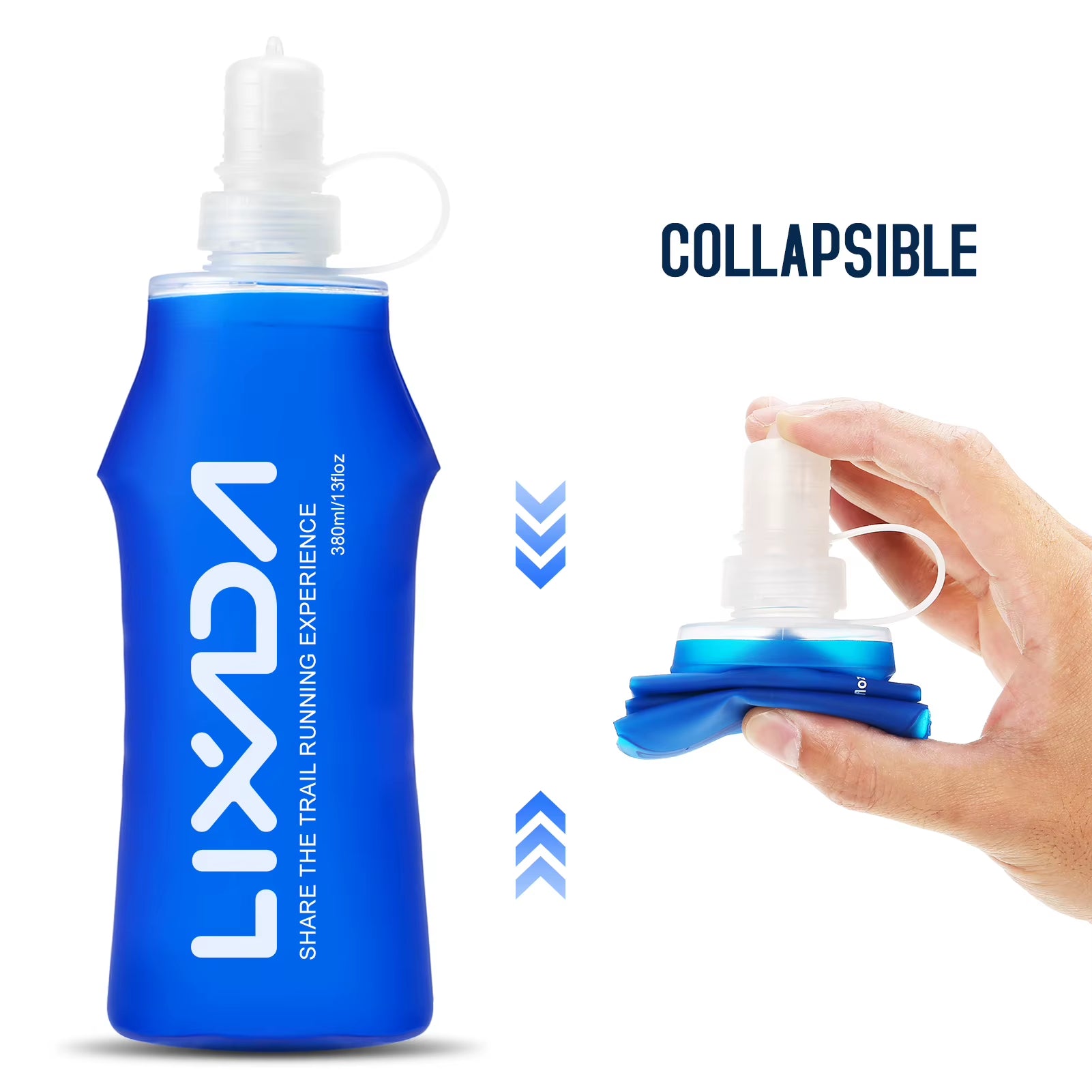 250/300/380/500ML Water Bottle with Soft Bottle Folding Portable BPA Free Hydration Water Bottle for Outdoor Sports Fitnes