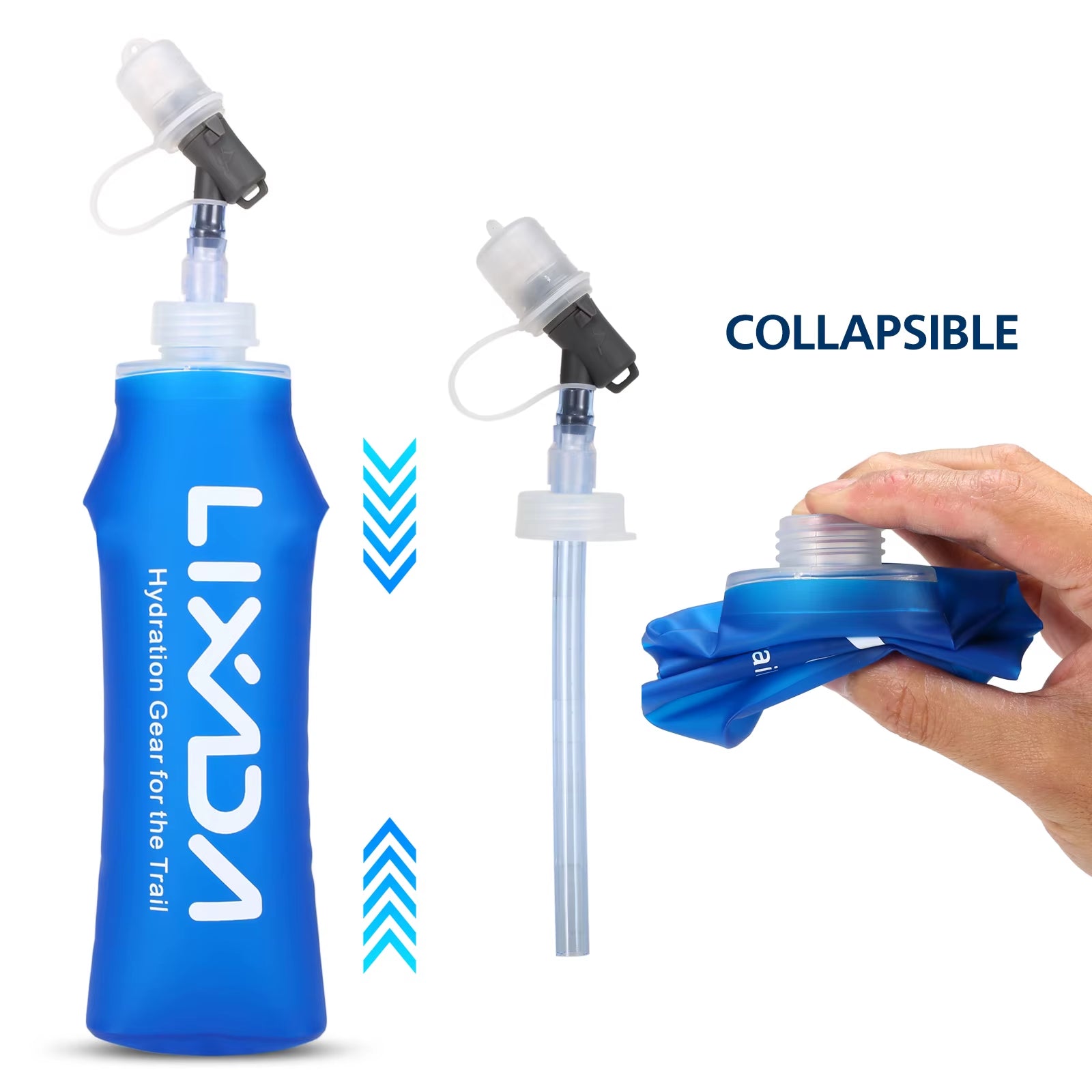 250/300/380/500ML Water Bottle with Soft Bottle Folding Portable BPA Free Hydration Water Bottle for Outdoor Sports Fitnes